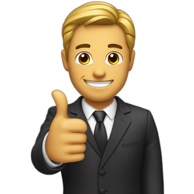 man in suit with thumb up  emoji