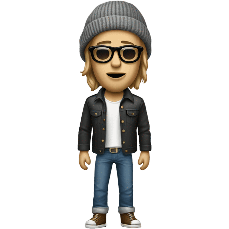 single Brad Pitt in hipster clothes emoji