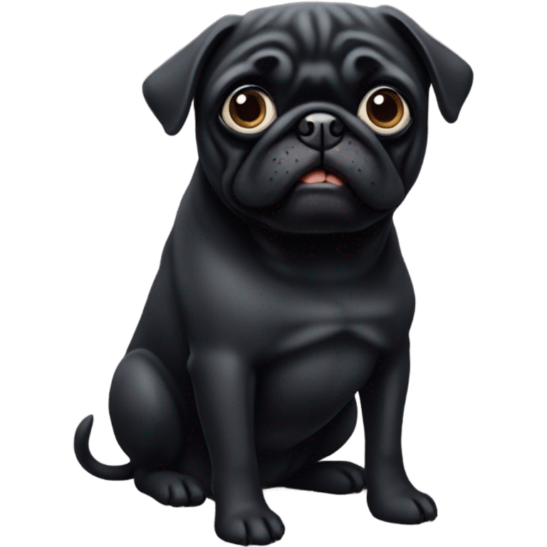 Black pug emoji