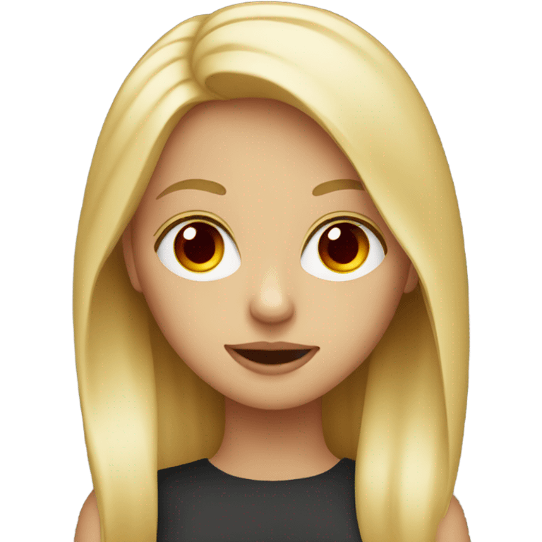 blonde girl with red eyes emoji