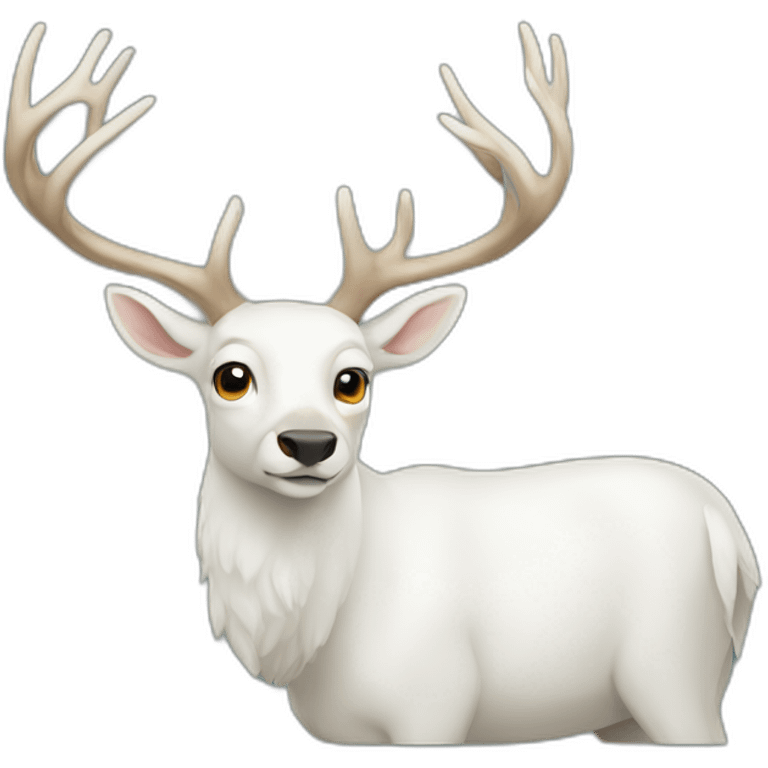 Big horned white deer emoji