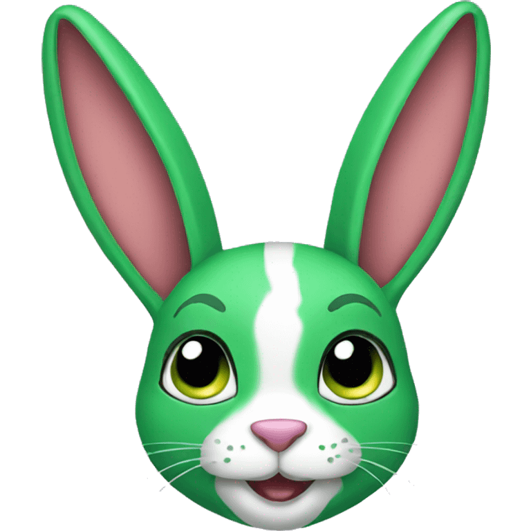 Female green and purple rabbit emoji