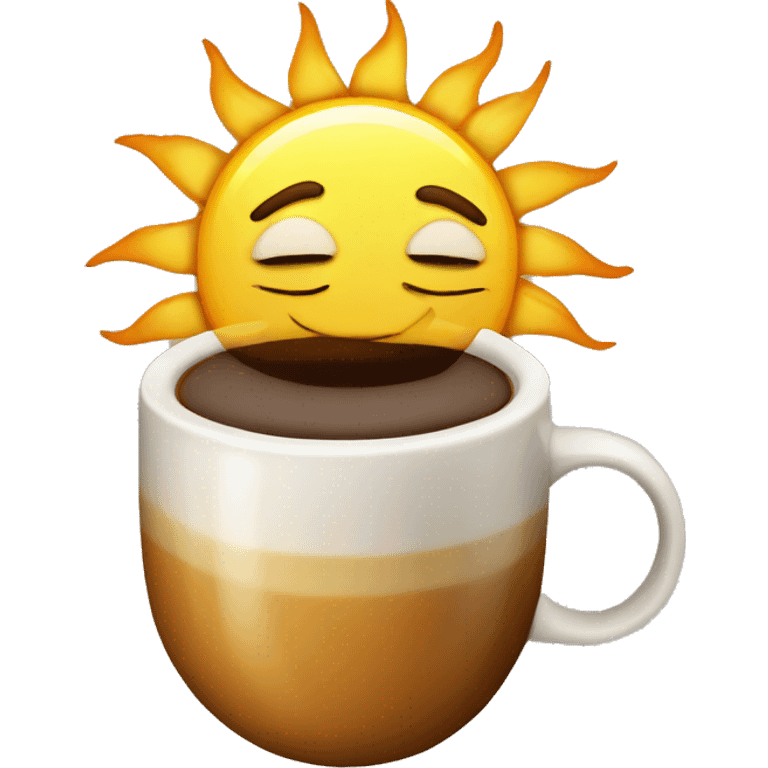 Sun with coffee emoji