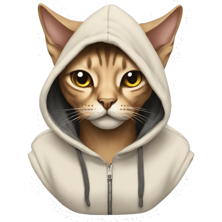 Cat sphinx wearing a hoodie emoji