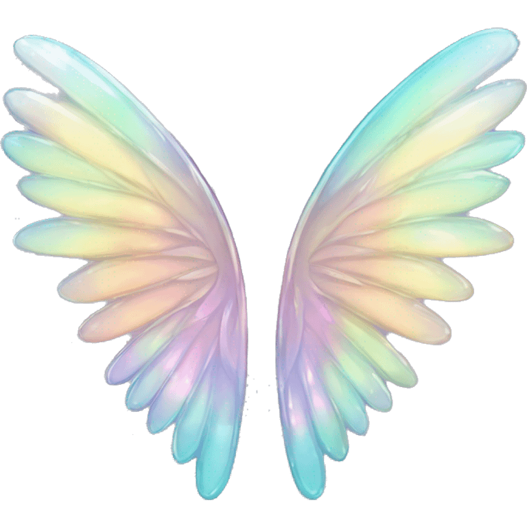 Sparkly glossy Pastel iridescent glass wings  emoji