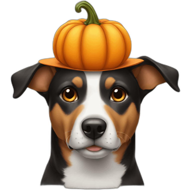 dog with pumpkin hat emoji