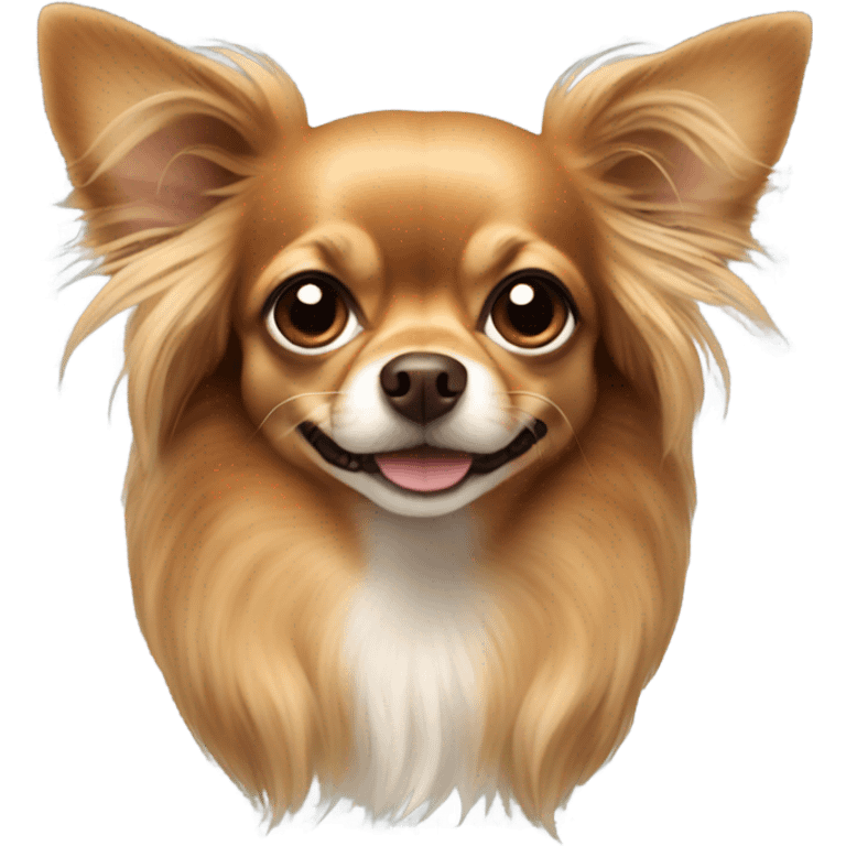 Long haired brown chihuahua  emoji