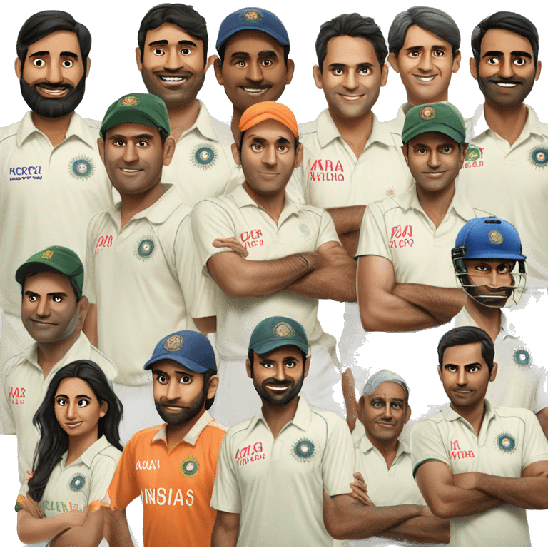 Indian cricket team with famous current players emoji