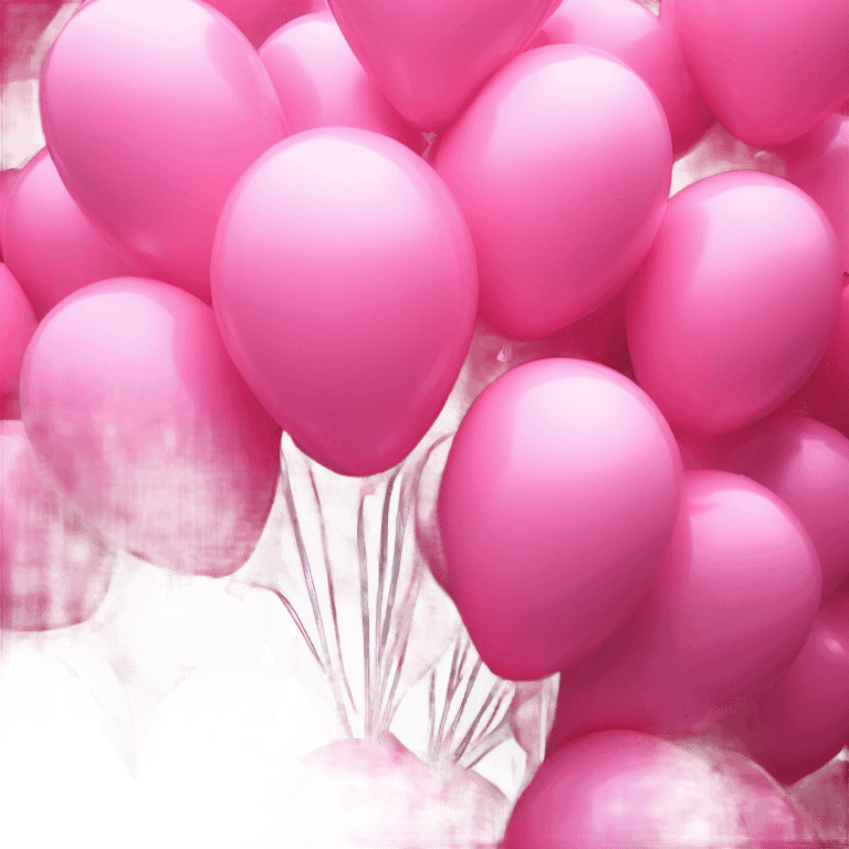 Happy birthday with pink balloons emoji