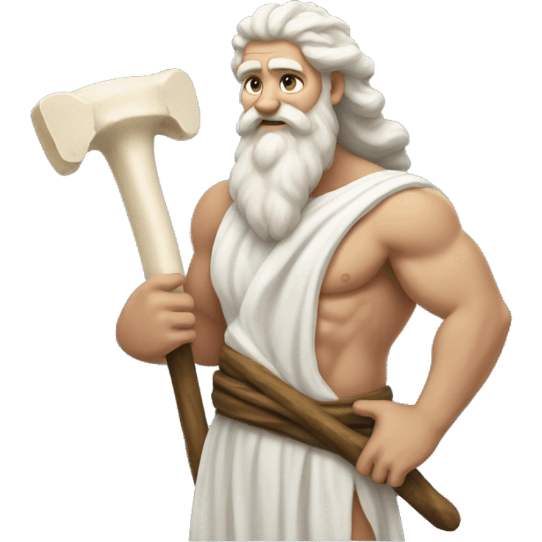 Zeus holding a big femur bone emoji