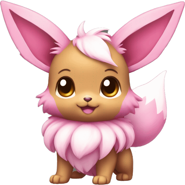 Kawaii Shiny Pink Eevee Full Body emoji