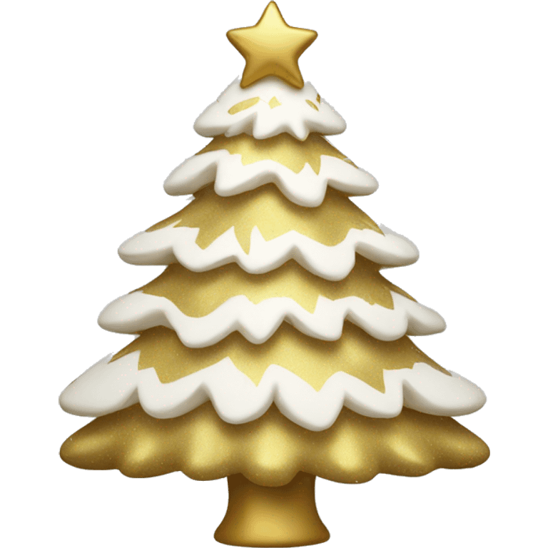 White and gold Christmas tree emoji