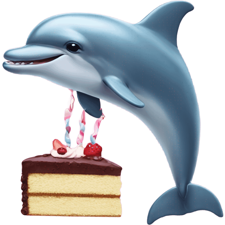 dolphin eating cake emoji