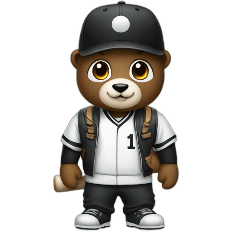 panda with a black baseball cap emoji