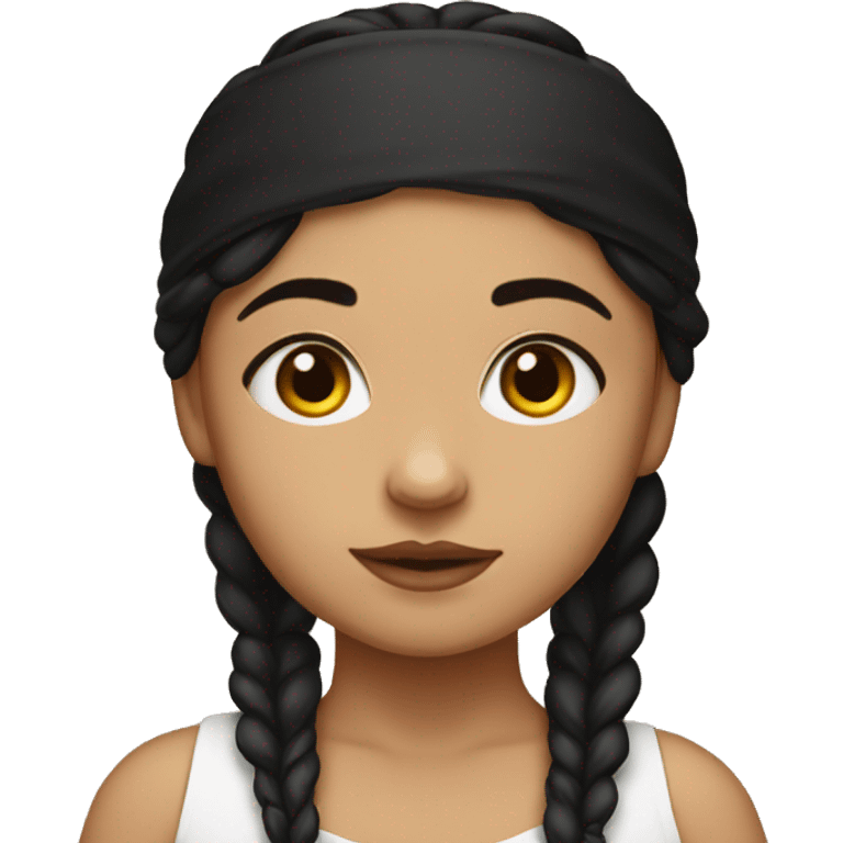 Métis girl with black headbands emoji