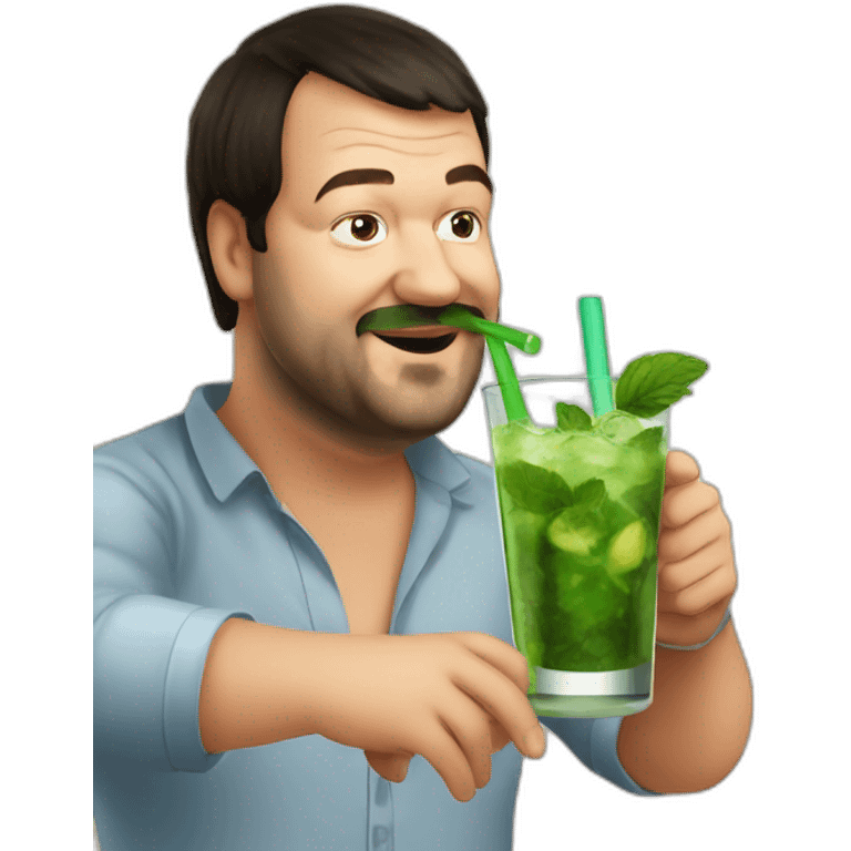 Matteo Salvini drinking mojitos emoji