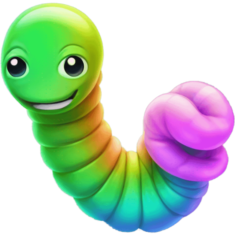 Neon worm emoji