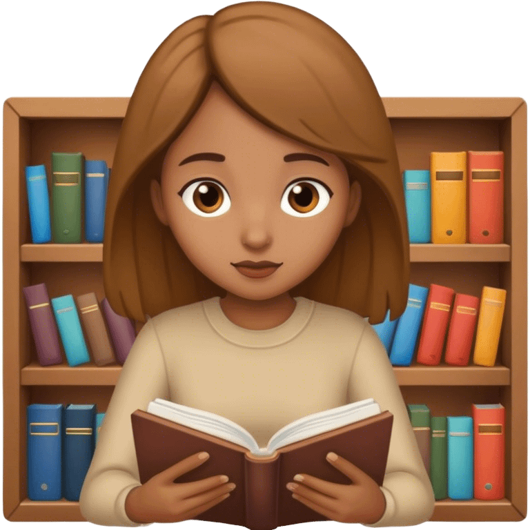 Light brown girl reading a book emoji