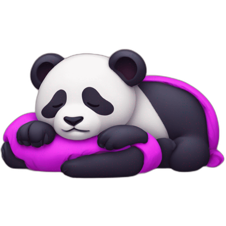 sleeping neon panda emoji