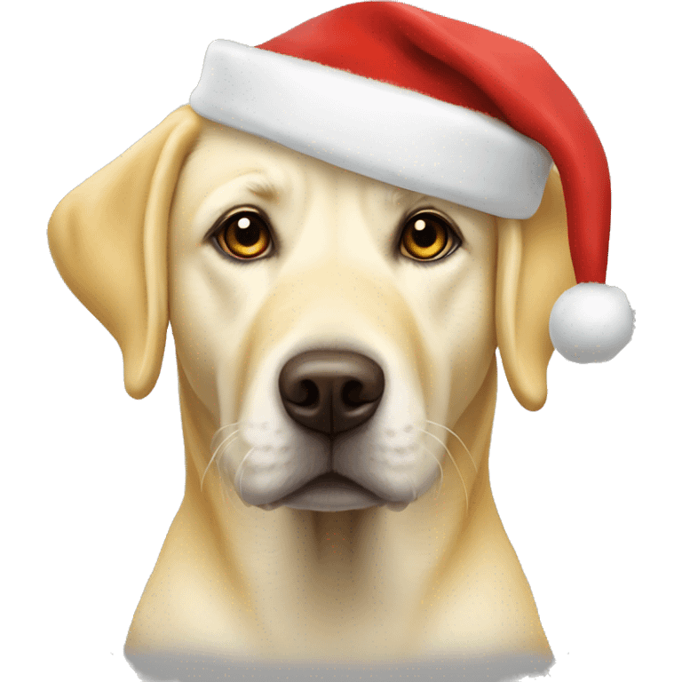 Yellow lab with Santa hat  emoji