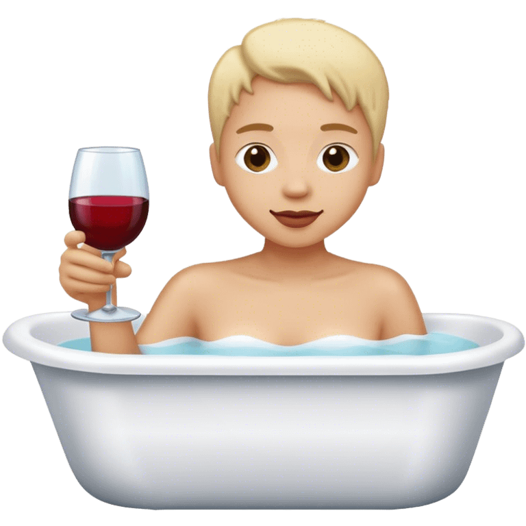 Bath time with wine emoji