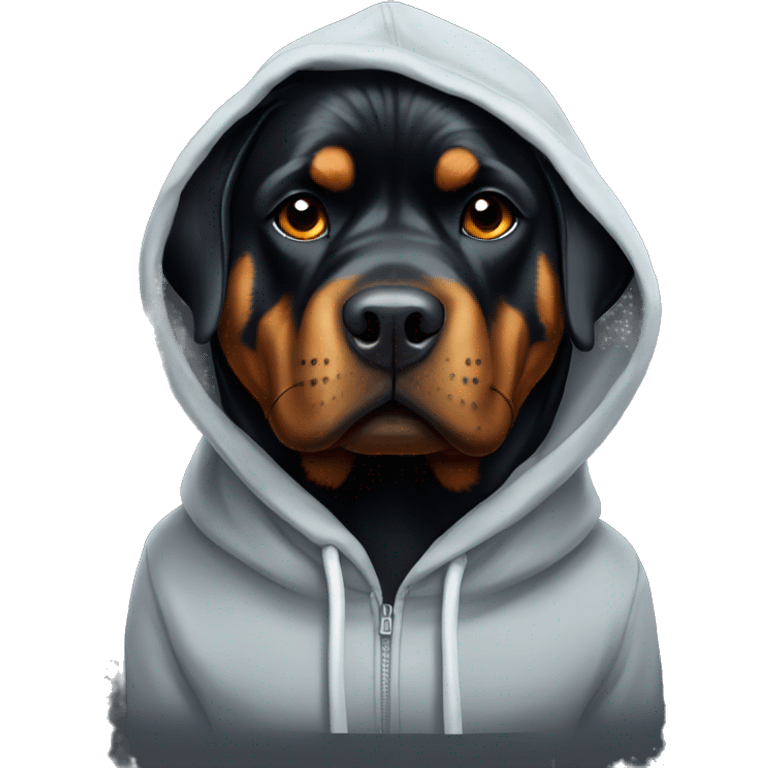 Rottweiler wearing hoodie emoji