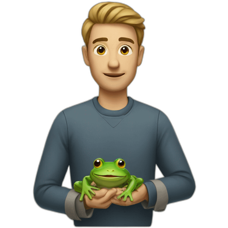 man with frog emoji