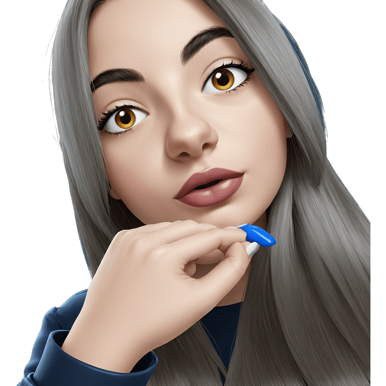 girl with blue nails emoji