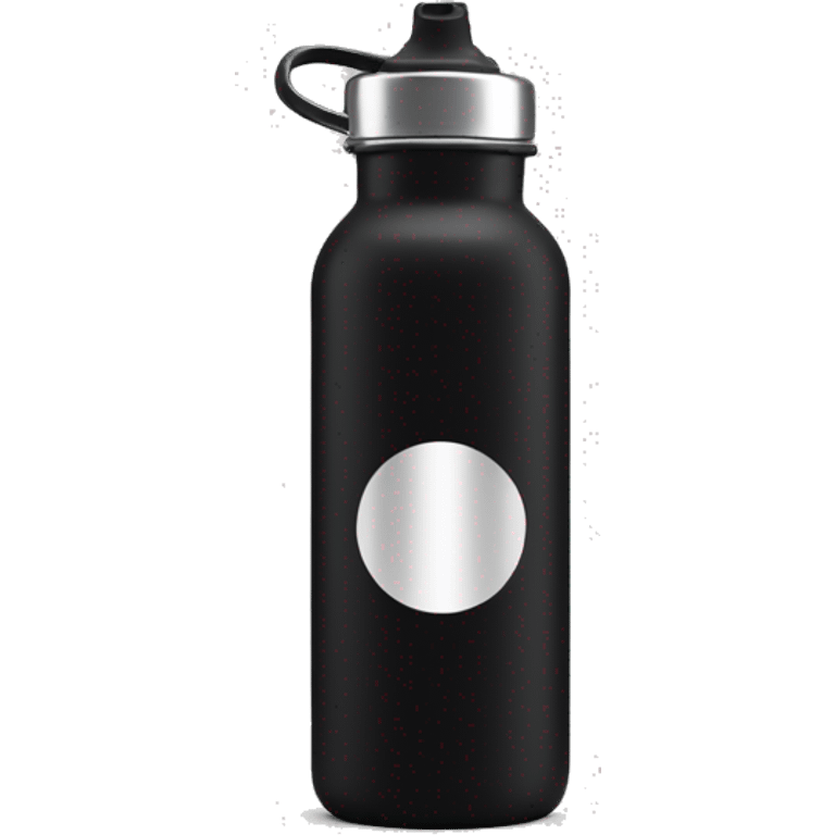 Waterbottle colour black with silver screw top lid emoji