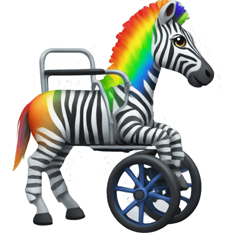 Rainbow zebra in a wheelchair emoji