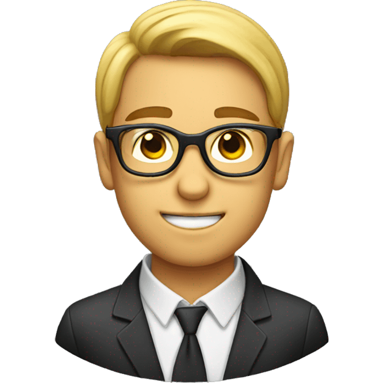 male nerd with rounded eyeglass emoji