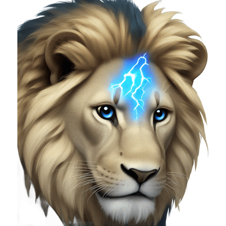 Electric blue lion emoji