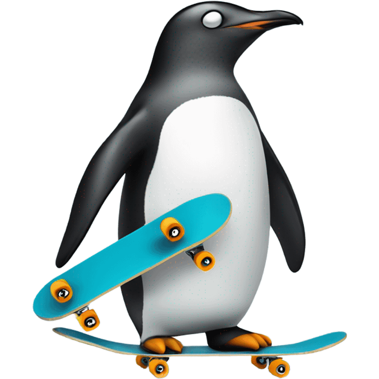 penguin with skateboard emoji