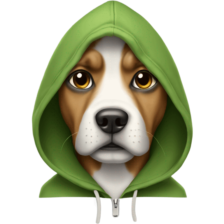 Dog wearing hoodie emoji