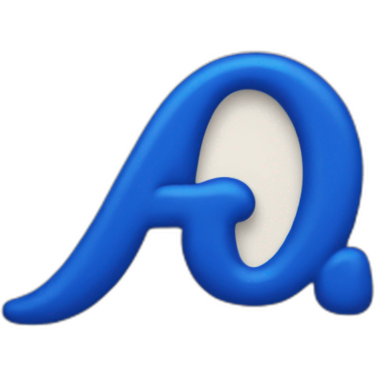 beautiful cursive capital letter A in royal blue colour emoji