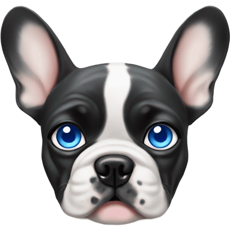 Merle French bulldog with blue eyes  emoji