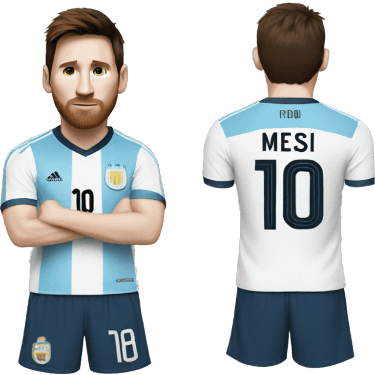 messi with argentina's t-shirt emoji