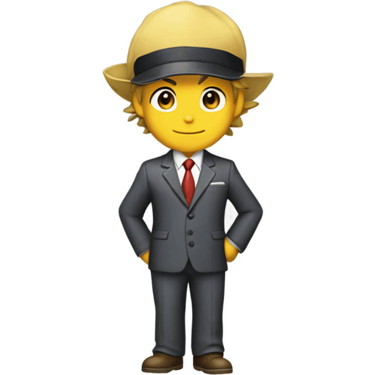 Ash from Pokemon with a suit emoji