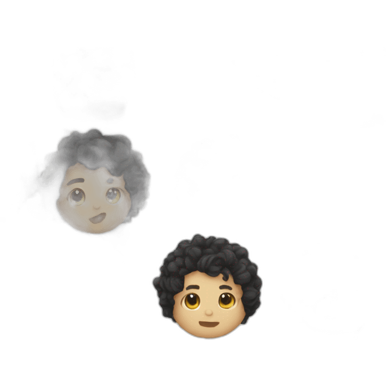 tech bro curly black hair chubby face emoji