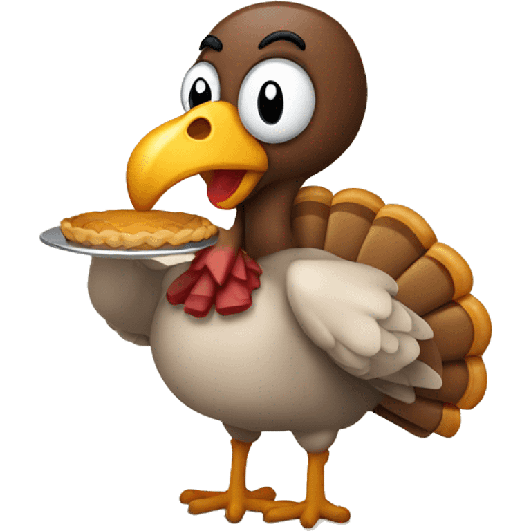 Turkey holding a pie emoji