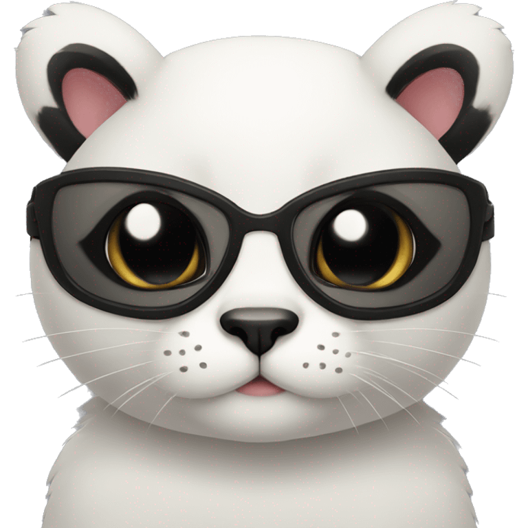 cute masked panda-cat-hybrid emoji