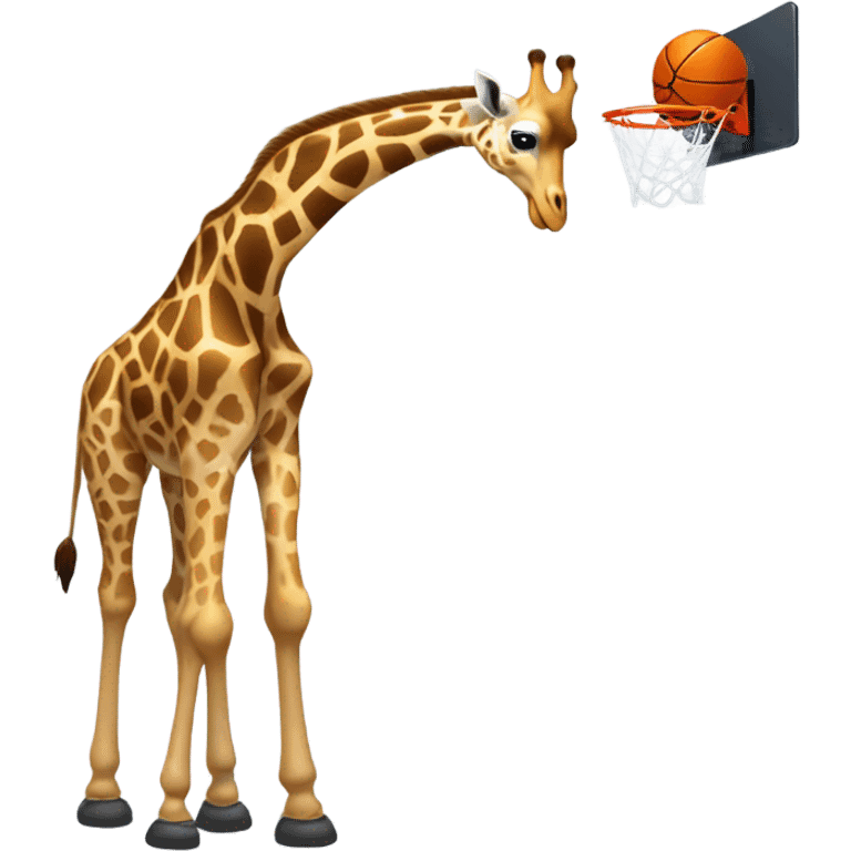 Giraffe playing basketball emoji