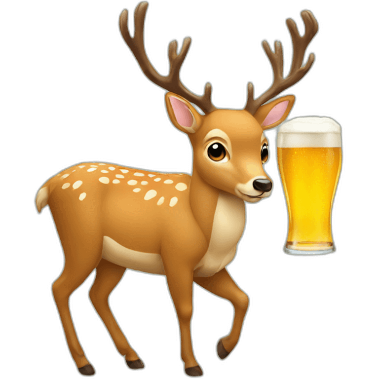 Deer and beer emoji