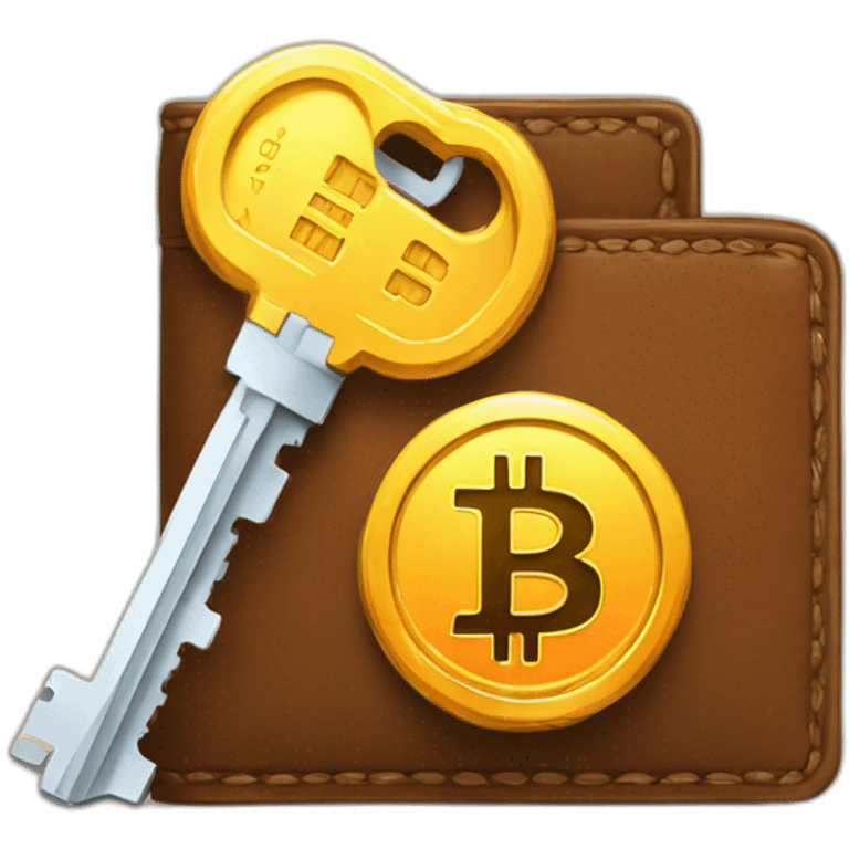 bitcoin wallet and key emoji