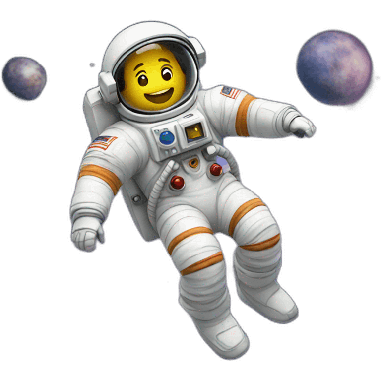 Floating astronaut emoji