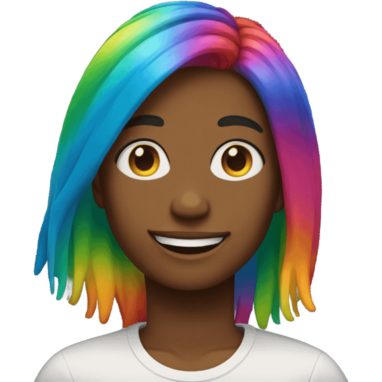 Gay person with rainbow hair emoji