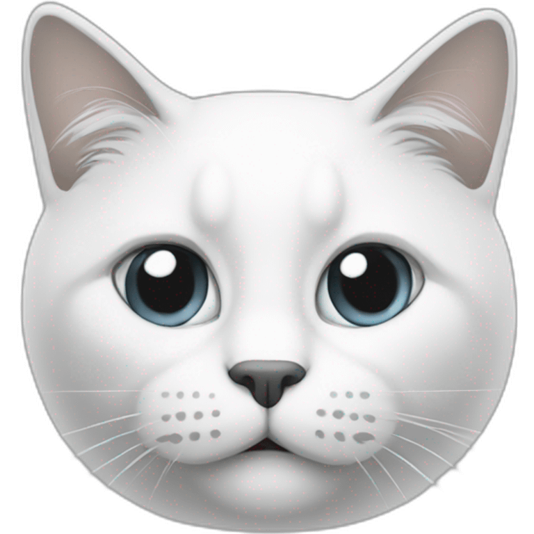 Chat blanc et gris emoji