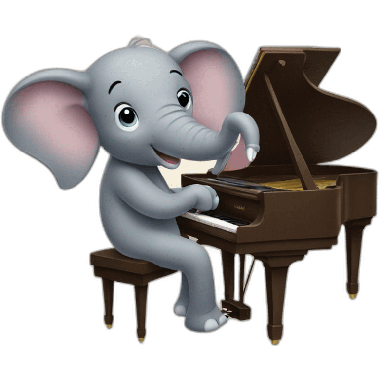 Elephant playing piano emoji