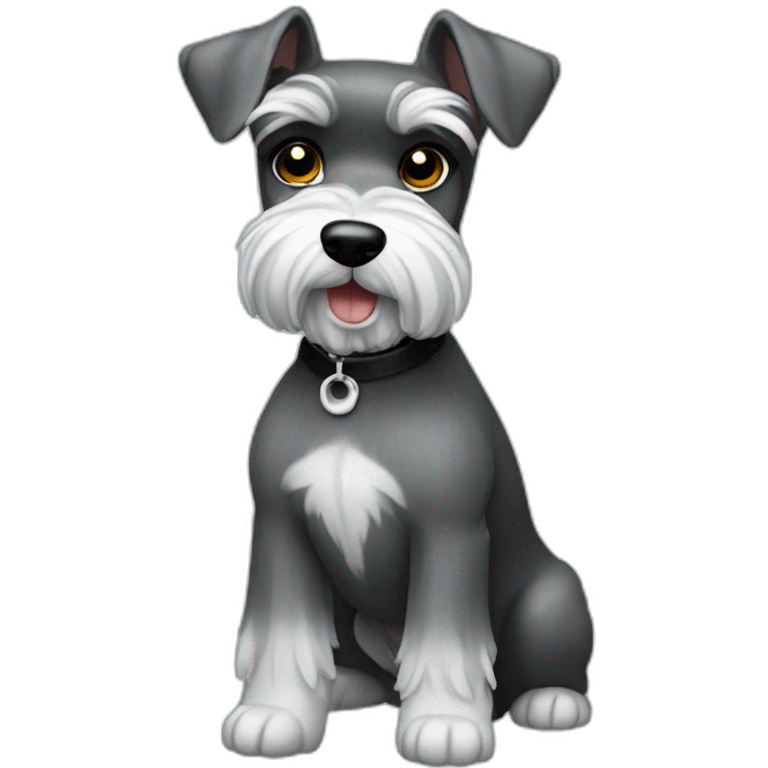 salt and pepper miniature schnauzer emoji