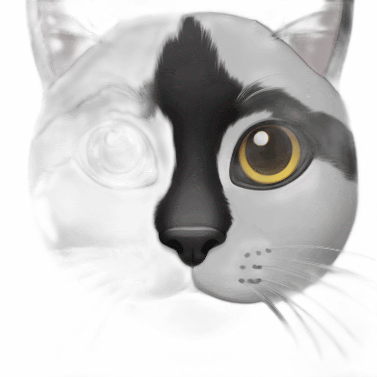 Black and white cat face emoji